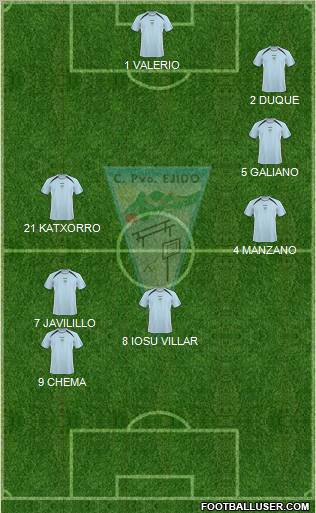 C.P. Ejido S.A.D. 5-4-1 football formation