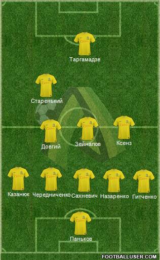 PFC Olexandriya 5-4-1 football formation