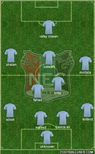 NEC Nijmegen 4-2-3-1 football formation