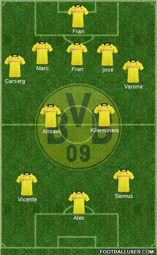 Borussia Dortmund 5-4-1 football formation