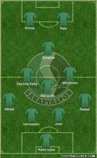 Sakaryaspor A.S. 4-3-1-2 football formation