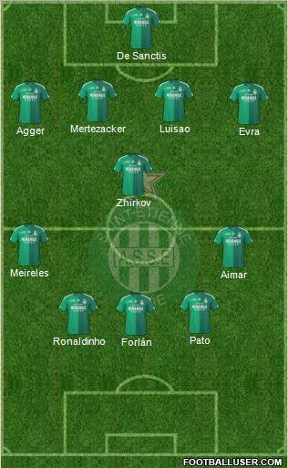 A.S. Saint-Etienne 3-4-2-1 football formation