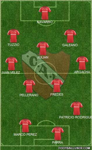 Independiente 3-5-1-1 football formation