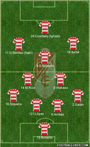 Granada C.F. 4-3-2-1 football formation