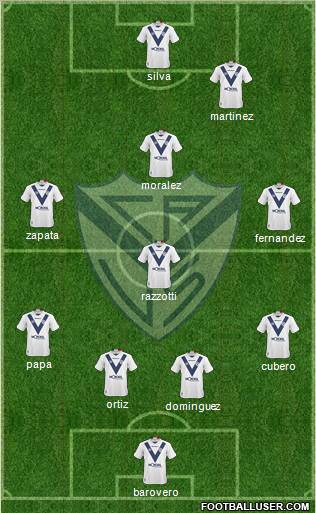 Vélez Sarsfield 4-3-1-2 football formation
