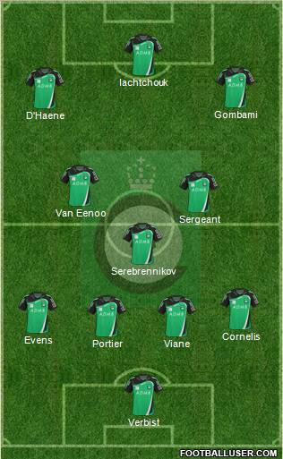 KSV Cercle Brugge 4-1-2-3 football formation