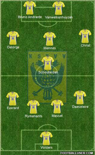 K Sint-Truidense VV 4-1-3-2 football formation