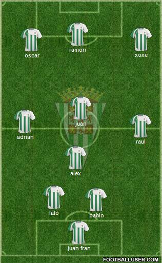 Córdoba C.F., S.A.D. 3-4-2-1 football formation