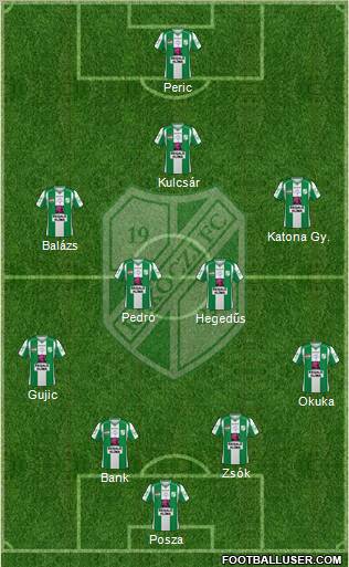 Kaposvári Rákóczi FC 4-2-3-1 football formation