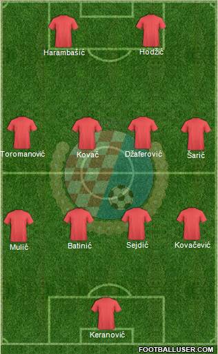 HNK Orasje 4-4-2 football formation