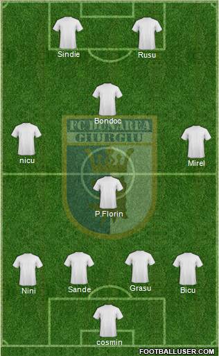 Dunãrea Giurgiu 4-4-2 football formation