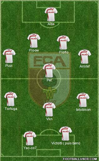 FC Augsburg 4-1-3-2 football formation