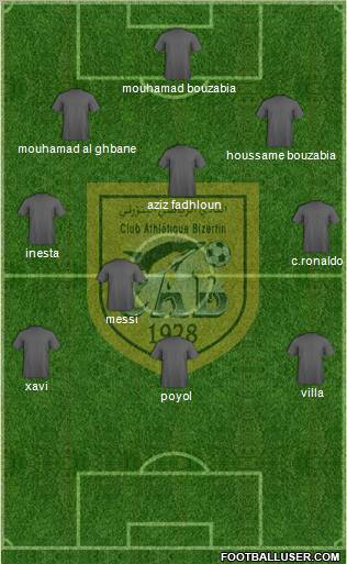 Club Athlétique Bizertin 5-4-1 football formation
