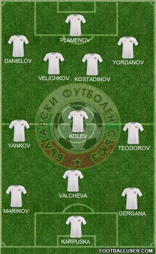 Bulgaria 3-4-2-1 football formation