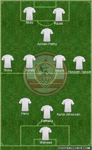 Zamalek Sporting Club 3-4-3 football formation