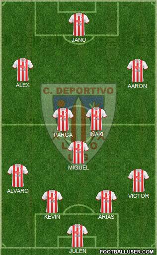 C.D. Lugo 4-1-2-3 football formation