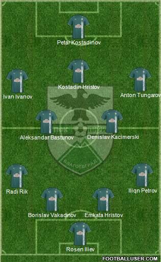 Pirin Blagoevgrad (Blagoevgrad) 4-4-1-1 football formation