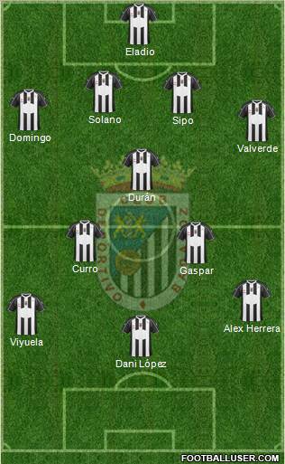 C.D. Badajoz S.A.D. 4-1-2-3 football formation
