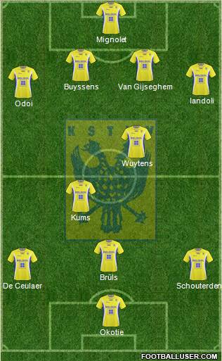 K Sint-Truidense VV 5-4-1 football formation