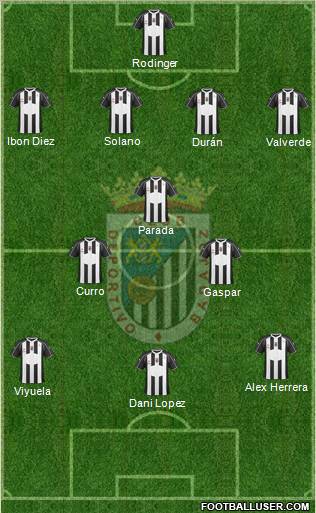 C.D. Badajoz S.A.D. 4-1-3-2 football formation