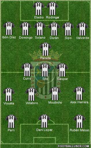 C.D. Badajoz S.A.D. 5-4-1 football formation