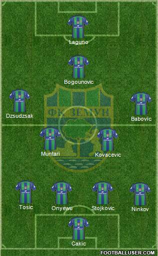 FK Zemun 4-5-1 football formation