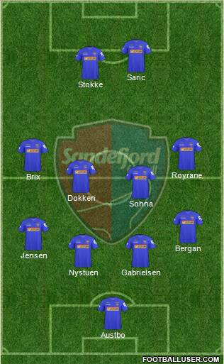 Sandefjord Fotball 4-4-2 football formation