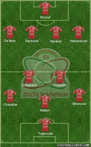 SV Zulte Waregem 4-2-3-1 football formation