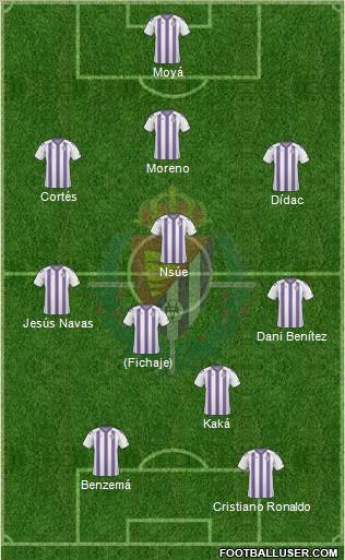 R. Valladolid C.F., S.A.D. 3-5-2 football formation