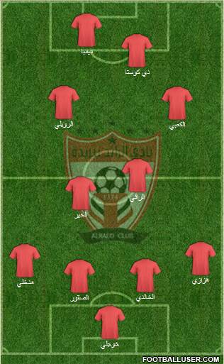 Al-Ra'eed 4-2-2-2 football formation