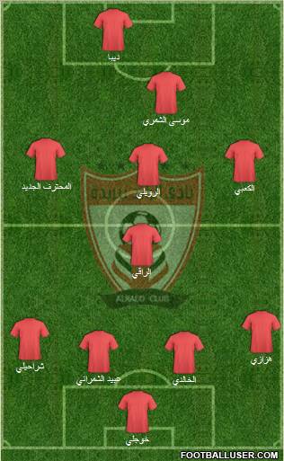 Al-Ra'eed 4-4-1-1 football formation