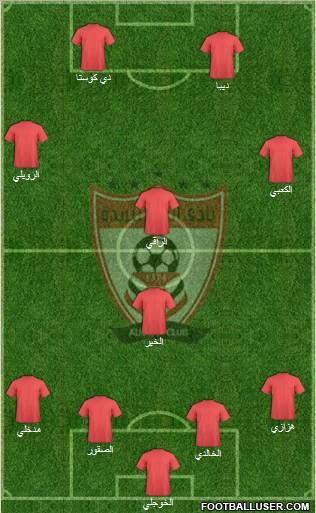 Al-Ra'eed 4-3-3 football formation