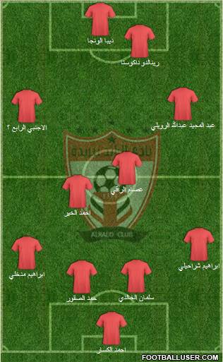 Al-Ra'eed 4-2-2-2 football formation