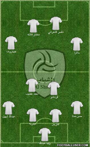 Al-Shabab (KSA) 4-2-2-2 football formation