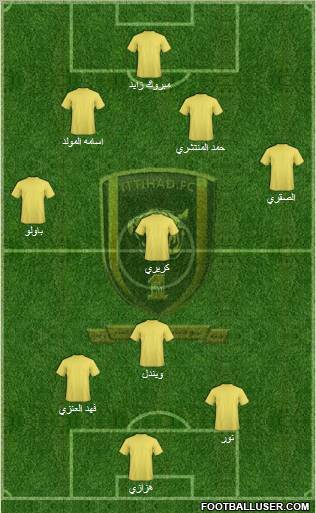 Al-Ittihad (KSA) 4-4-1-1 football formation