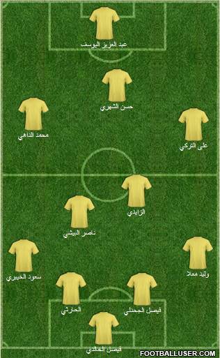 Al-Ta'ee 4-3-2-1 football formation