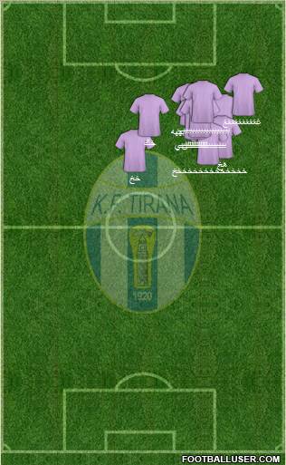 KF Tirana 4-1-4-1 football formation