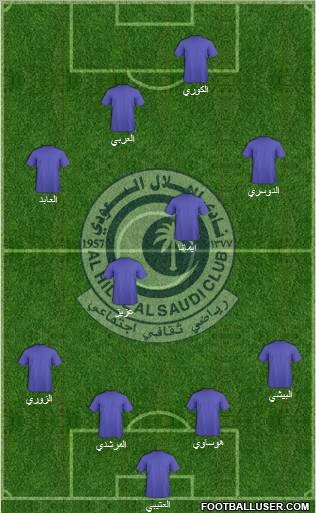 Al-Hilal (KSA) 4-1-2-3 football formation