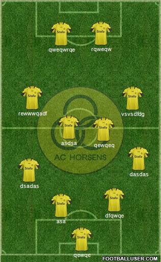 Alliance Club Horsens 4-2-1-3 football formation