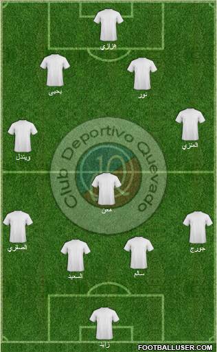 CD Quevedo 4-3-2-1 football formation