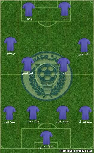 Al-Nassr (UAE) 4-2-4 football formation