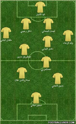 Al-Ta'ee 4-2-3-1 football formation