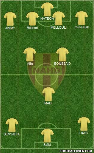 Nasr Athletic Hussein-Dey 4-1-2-3 football formation