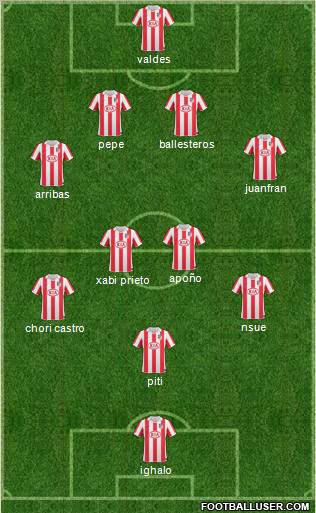 Atlético Madrid B 4-5-1 football formation