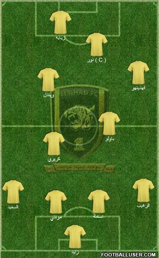 Al-Ittihad (KSA) 4-3-2-1 football formation