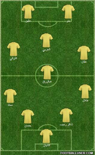 Al-Ta'ee 4-2-4 football formation