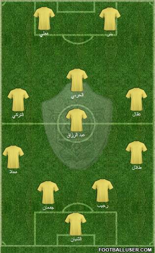 Al-Ta'ee 4-1-3-2 football formation