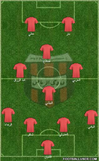 Al-Riyadh 4-4-2 football formation