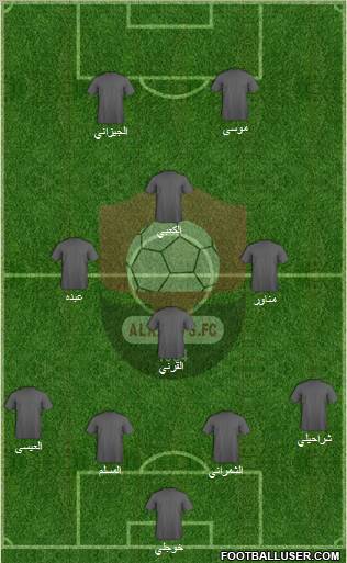 Al-Ra'eed 4-4-2 football formation