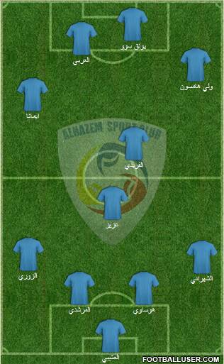 Al-Hazm 4-1-3-2 football formation